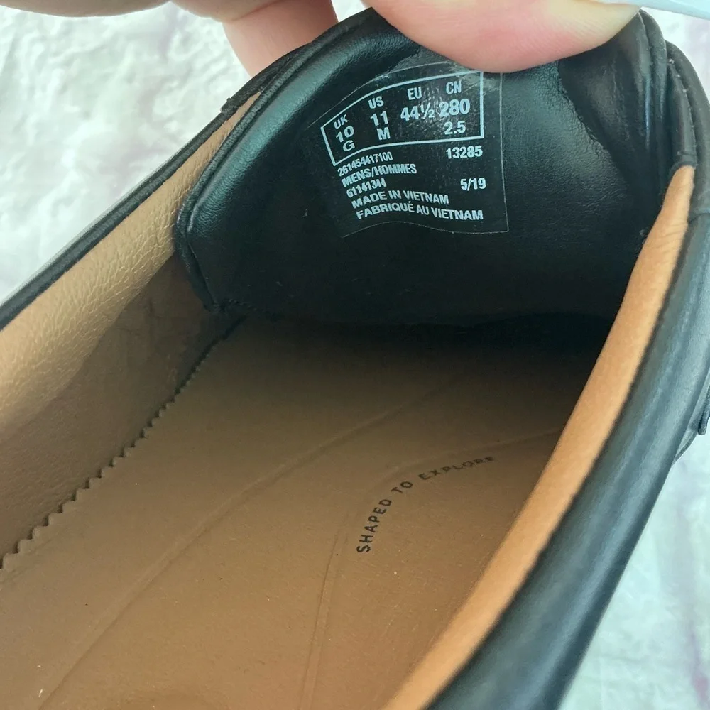 Unstructured By Clarks Black Leather Oxfords Lace Up Men’s With Polished Finish